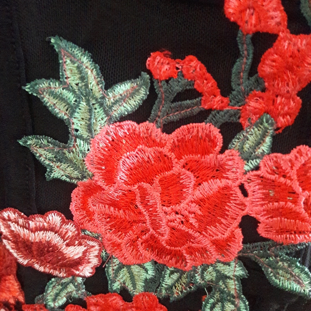 Floral Rose Embroidered Bodysuit - Picture 5 of 5